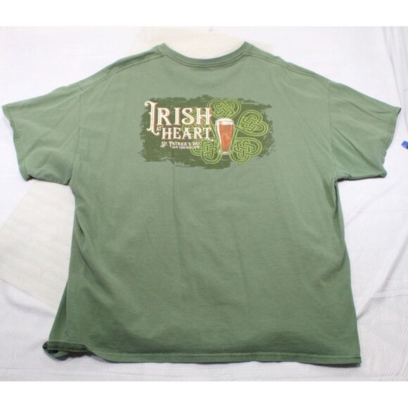 Gildan 2XL Green St. Patricks Day 2018 Irish At Heart T-Shirt Heavy Cotton Old C - Picture 3 of 6